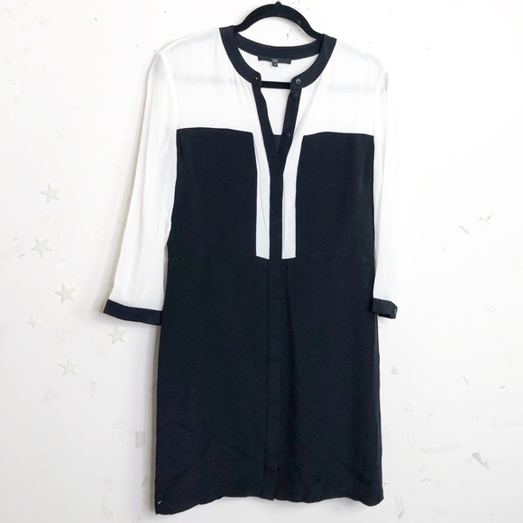 TIBI black/white Color block silk dress - Picture 4 of 10